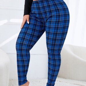 BLUE PLAID PANTS SIZE XL